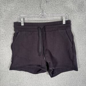 Public Rec Black Luxe Fleece Sweat Shorts Womens 30 Pima Cotton Blend Athleisure